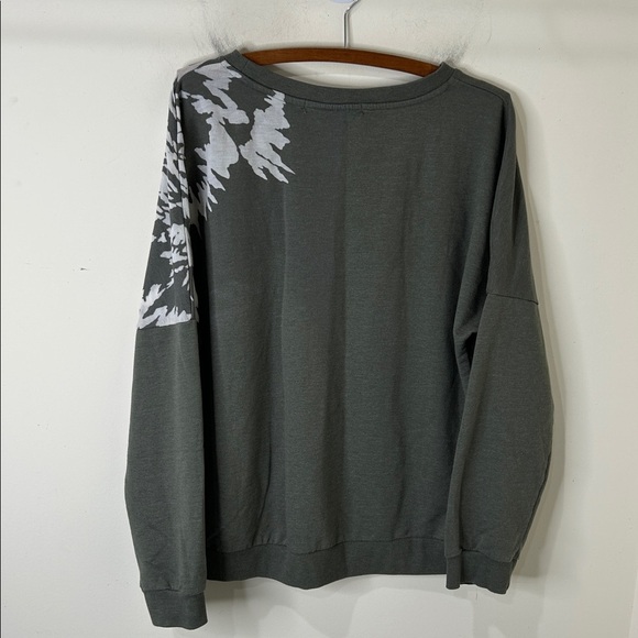 XCVI Twister Pullover Sweatshirt Green Boho Size Large - Picture 3 of 13